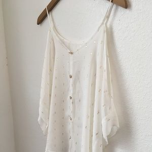 Silky Cold Shoulder Blouse